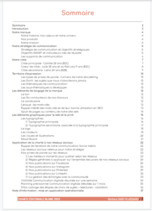 Exemple portfolio Sommaire d'une charte