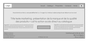 Exemple de maquette Wireframe page accueil de site